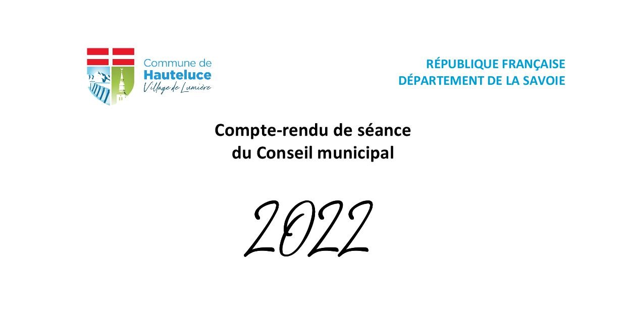 Compte-rendu de séance du Conseil municipal 2022