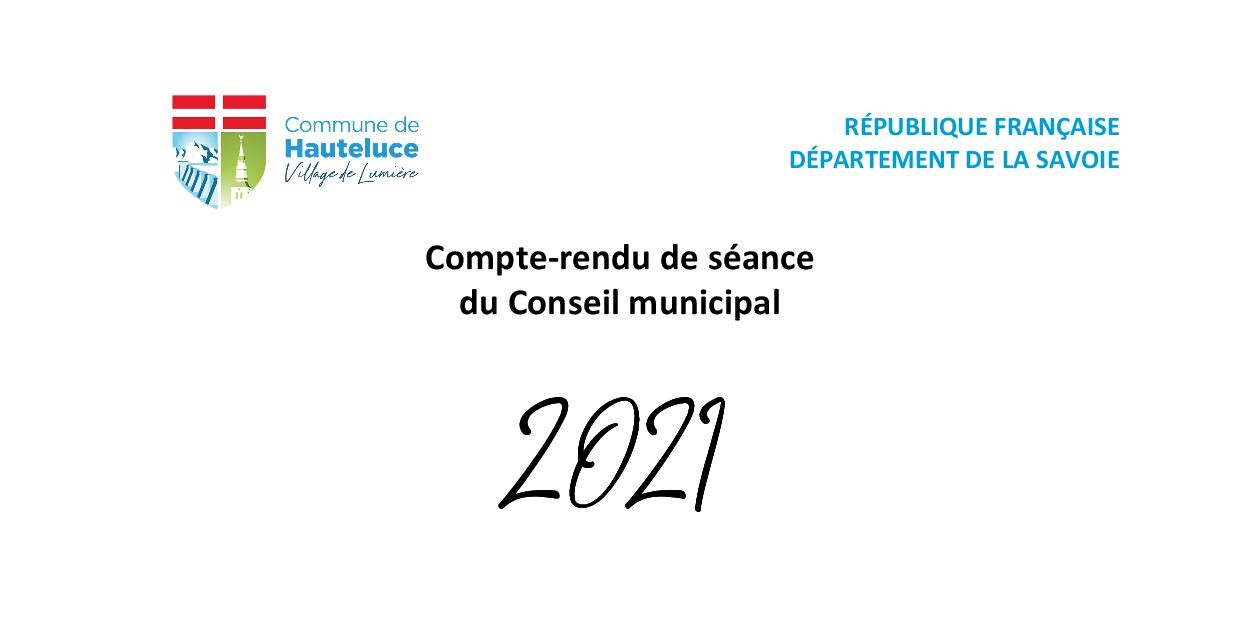 Compte-rendu de séance du Conseil municipal 2021